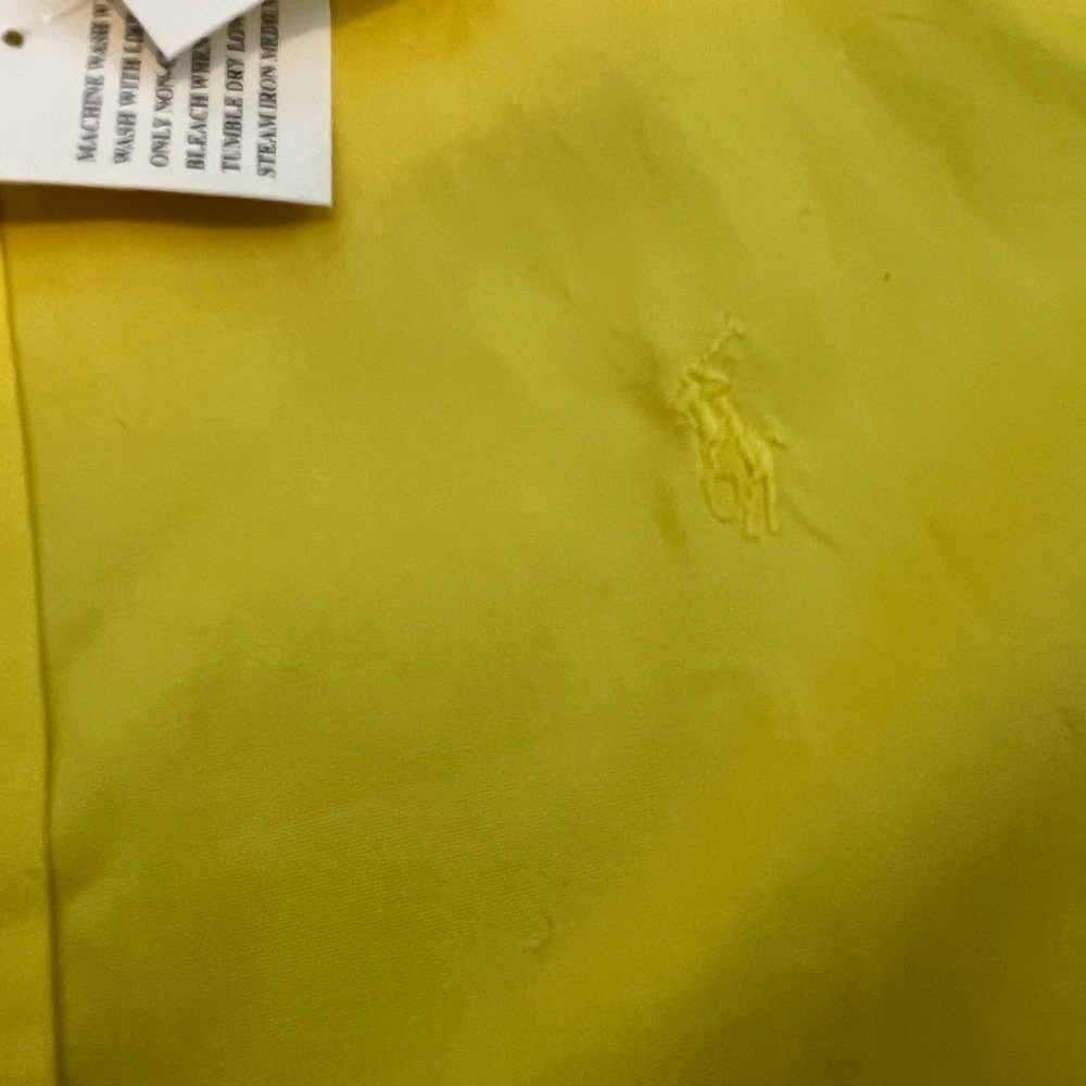 Ralph Lauren Bright Yellow Button Down Shirt Cuff links 2 slim fit - Picture 2 of 9